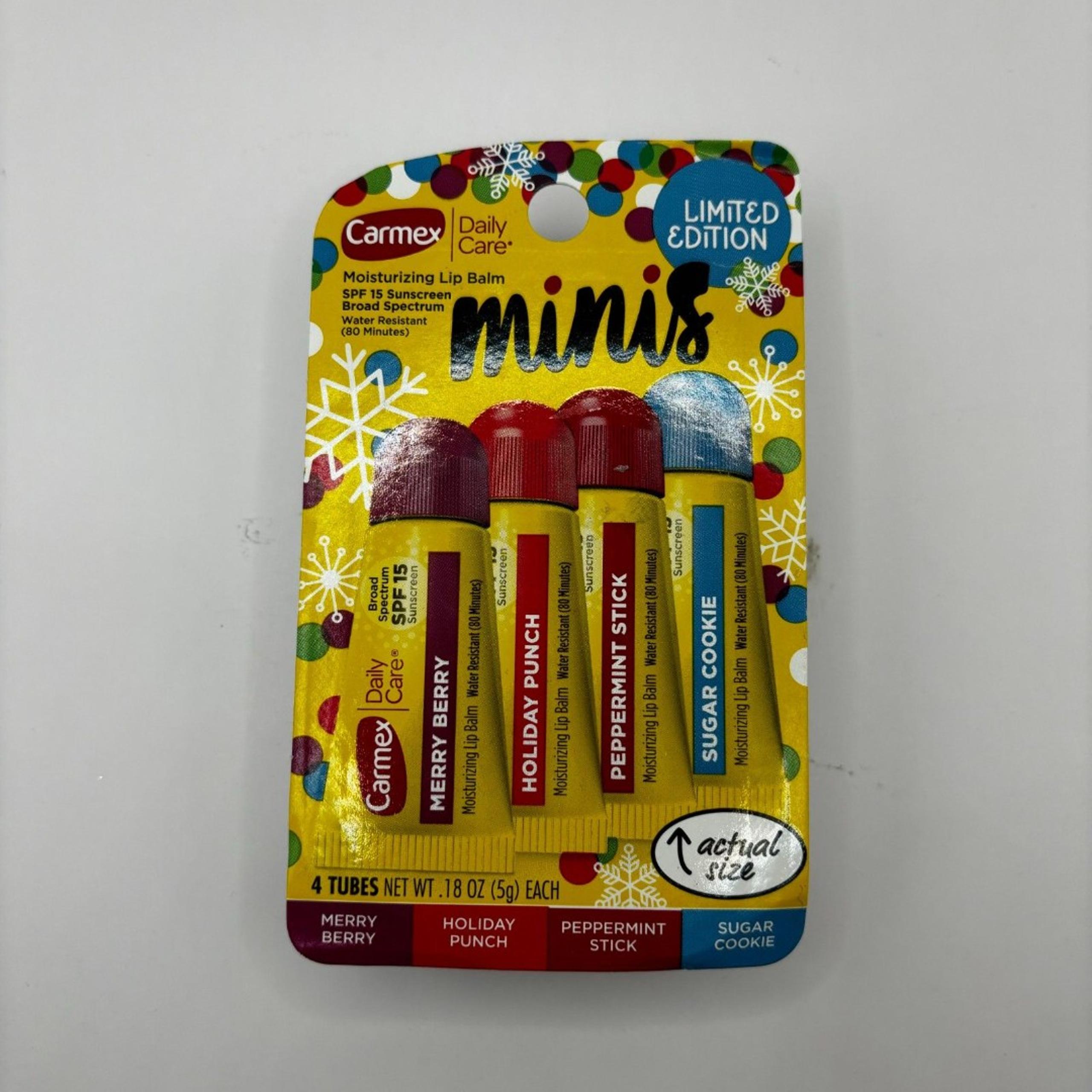 Carmex Minis Moisturizing Lip Balm Tubes, SPF 15, Multi-Flavor1 Pack, (4pcs)