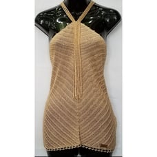 Phard Beaded Crochet Halter Top Medium
