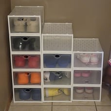 12 Pack Sneaker Storage Box Shoe Rack Containers Bins Holders Cabinet.