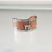 Cuff Bracelet Copper With 925 Sterling Silver Vintage Alpaca Llama And Birds