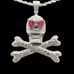 White Finish Skull Live Alone Die Alone