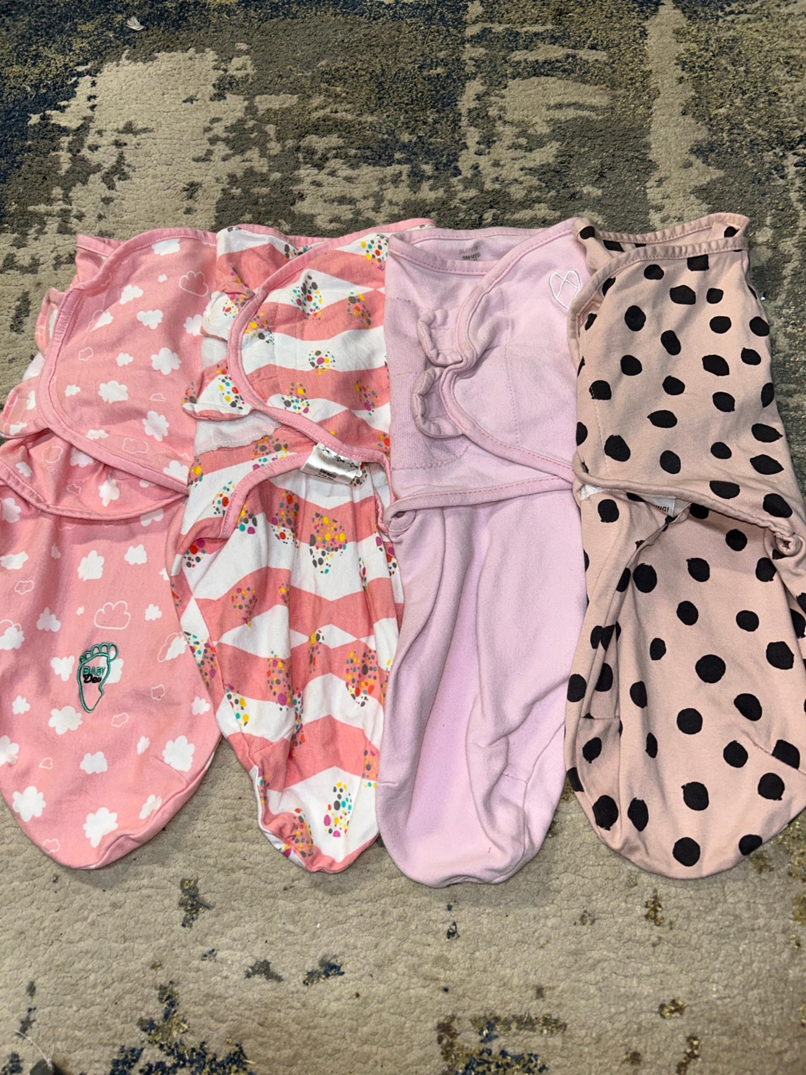4 small/med swaddles for baby girl