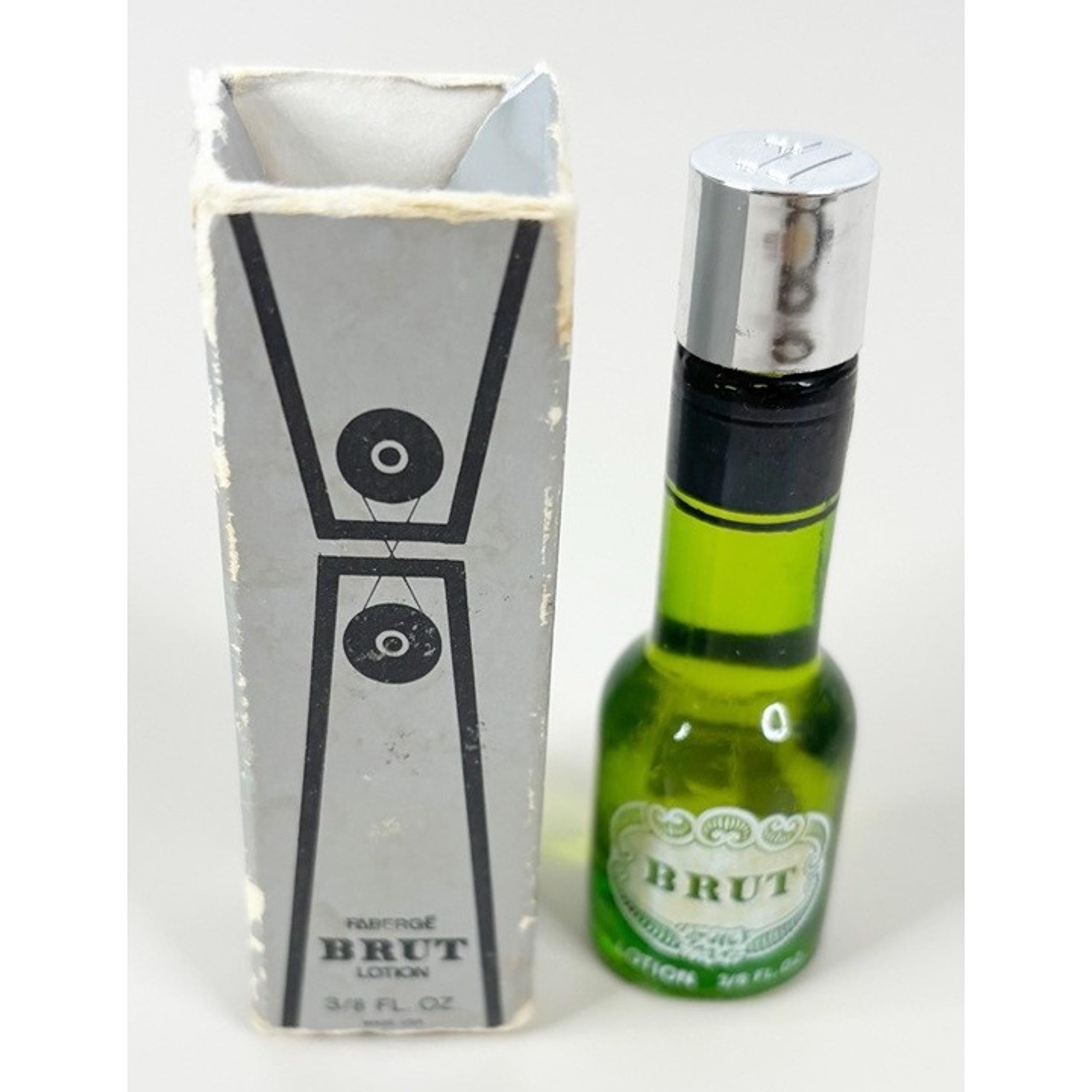 Vintage Brut for Men Splash Lotion Faberge 3/8 Fluid Ounces Full with Box