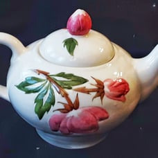 Stetson or blue ridge pottery red floral