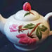Stetson or blue ridge pottery red floral