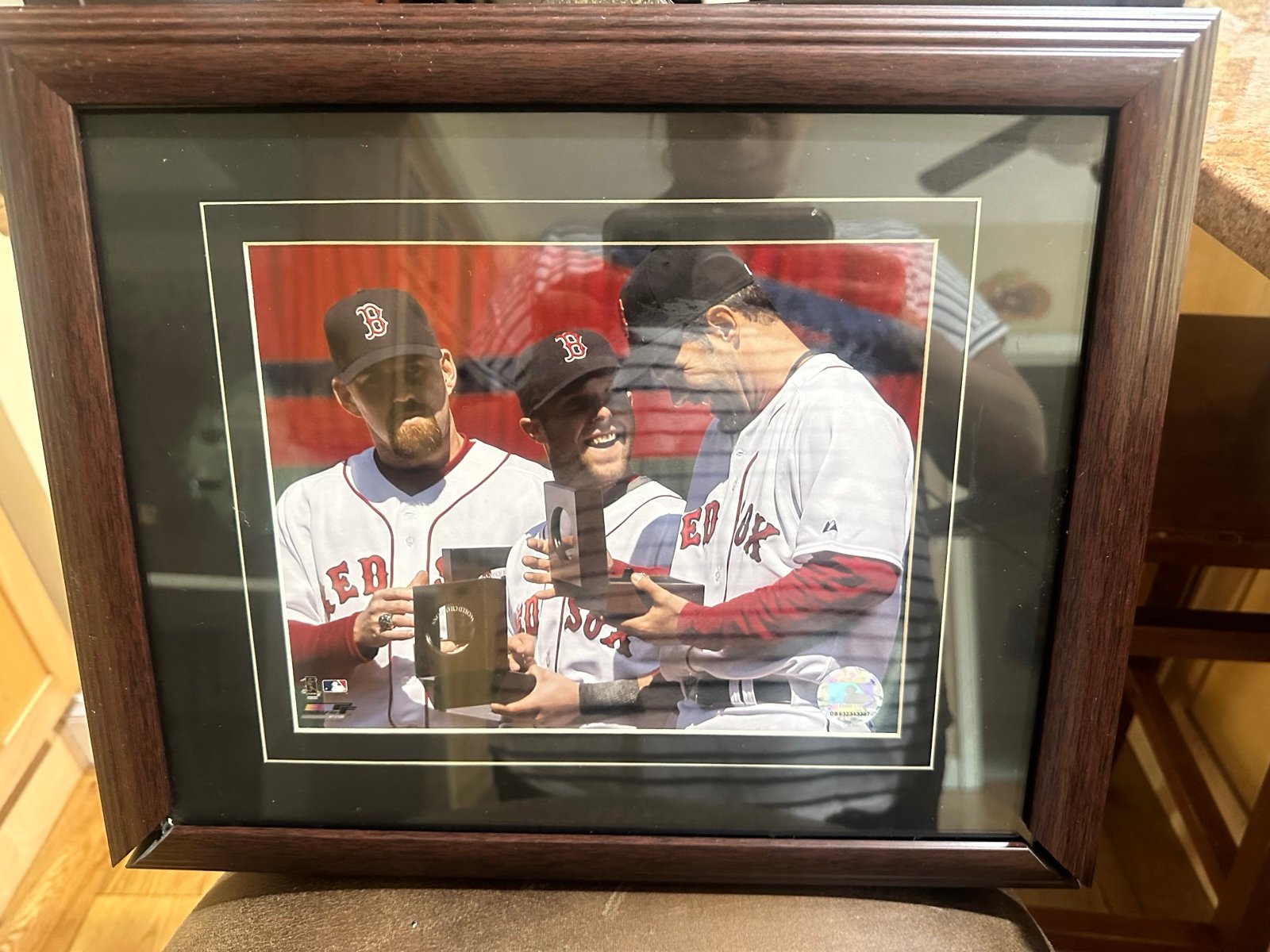 MLB Boston Red Sox 2007 World Series win ring/award licensed photo. Matted/frame