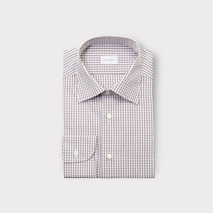 Ermenegildo Zegna Plaid Cotton Dress Shirt
