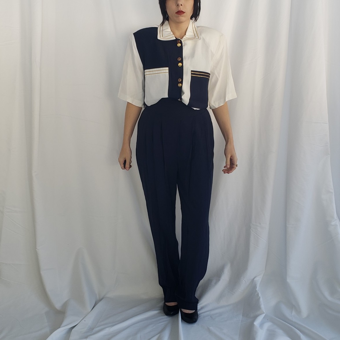 80s/90s Deadstock Nautical Pants and Top Set