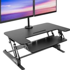 Mount-It! MI-7934 Sit-Stand Desk Converter with Dual Monitor Mount in Black