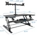Mount-It! MI-7934 Sit-Stand Desk Converter with Dual Monitor Mount in Black