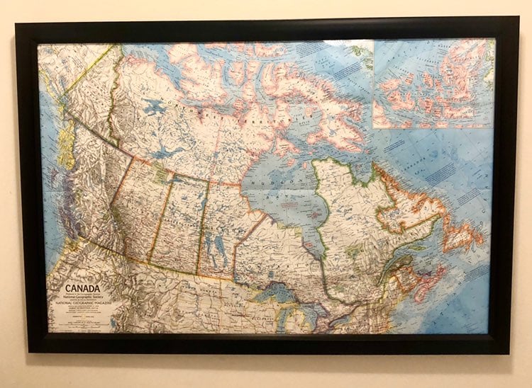 1972 map of Canada from Nat. Geographic