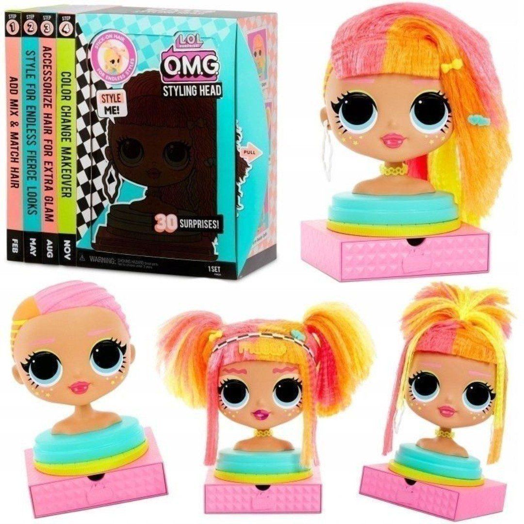 LOL Surprise OMG Neonlicious Neon Styling Head with 30 Surprises New Unopened