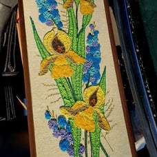 36 Midcentury Gravel Pebble Stone Art Flower Theme