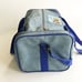 VTG 1996 Warners Bros Looney Tunes Duffle Bag Luggage Vinyl Denim Blue Straps