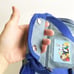VTG 1996 Warners Bros Looney Tunes Duffle Bag Luggage Vinyl Denim Blue Straps