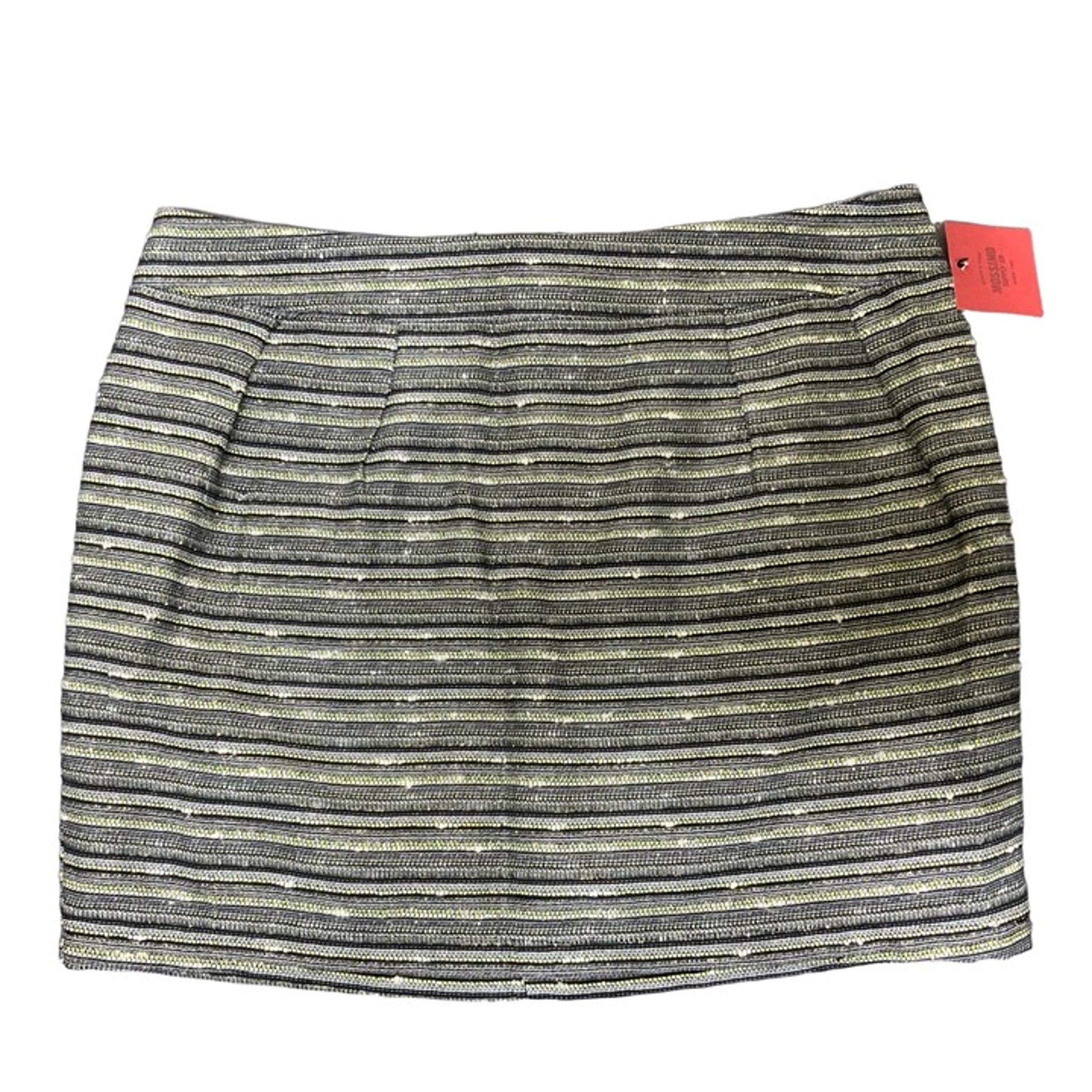 NWT Mossimo Supply Co Green Black Striped Pattern Mini Skirt Cotton Size 4