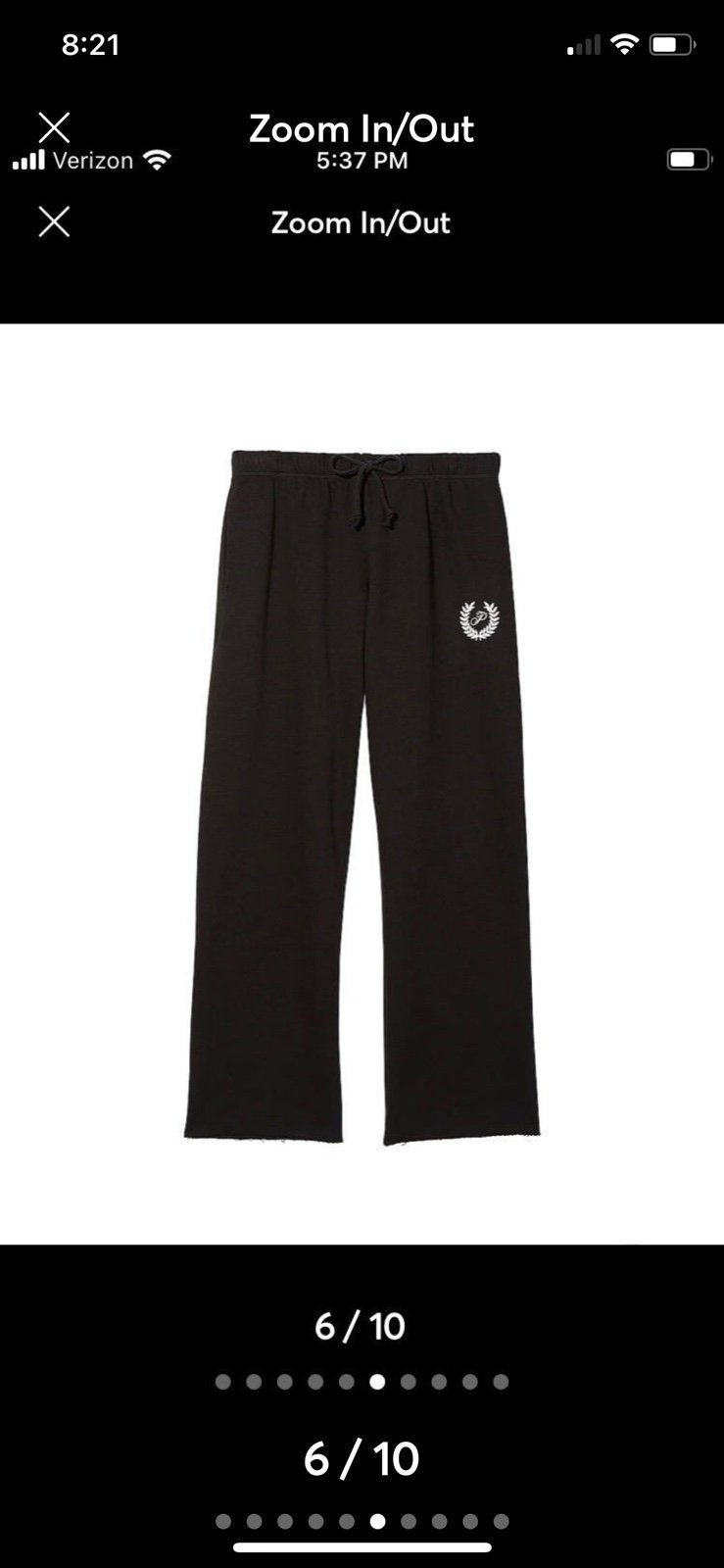 VS PINK Everyday Lounge Heritage Pant Sweatpants Black Sz XXL