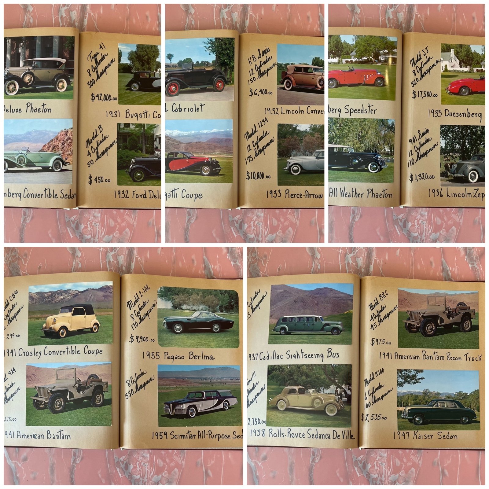 92 Harrah's Auto Collection Postcards.