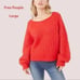 FREE PEOPLE fuzzy textured pullover red L