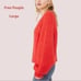 FREE PEOPLE fuzzy textured pullover red L