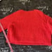 FREE PEOPLE fuzzy textured pullover red L