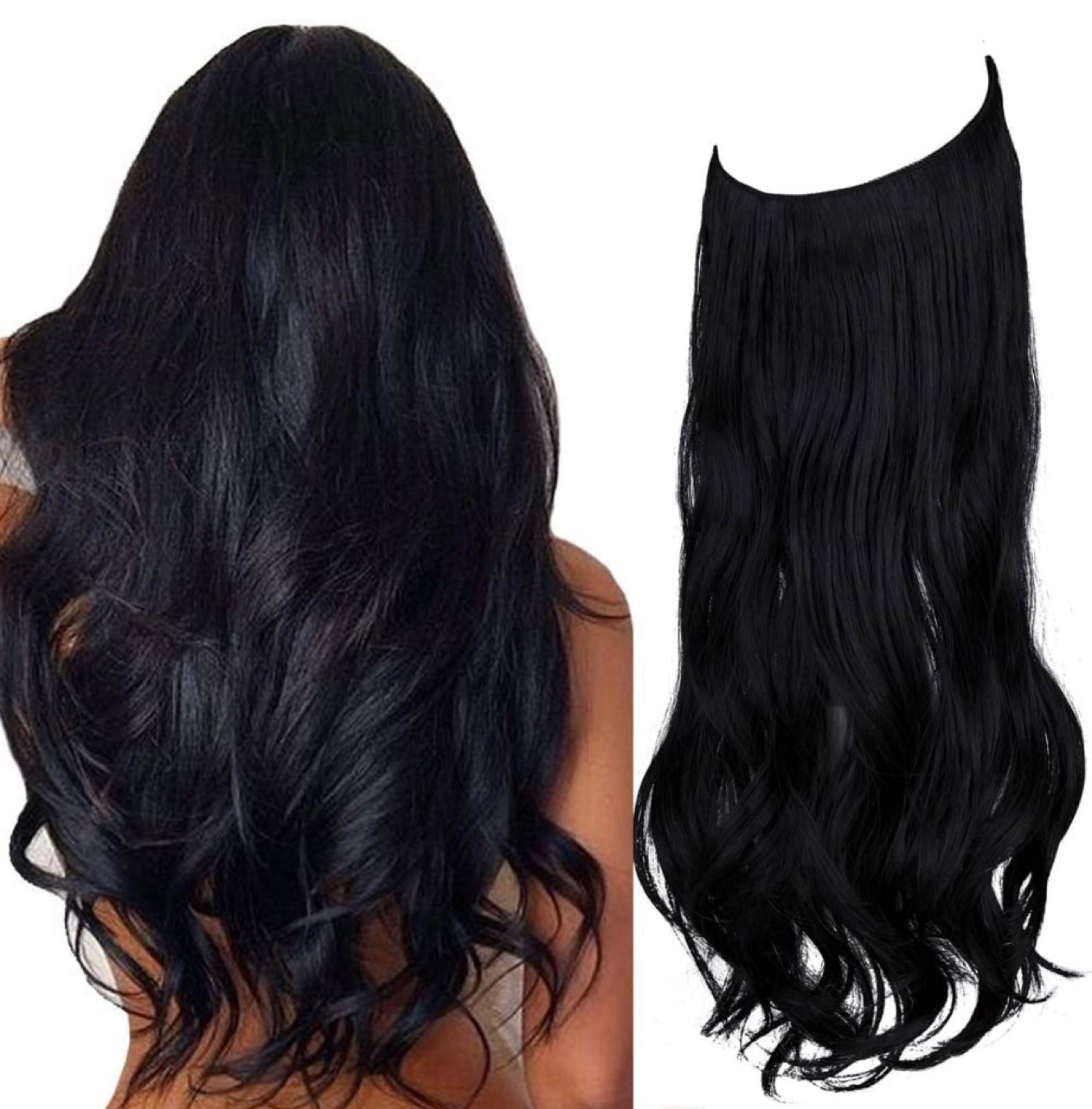 20 inch black halo hair extension