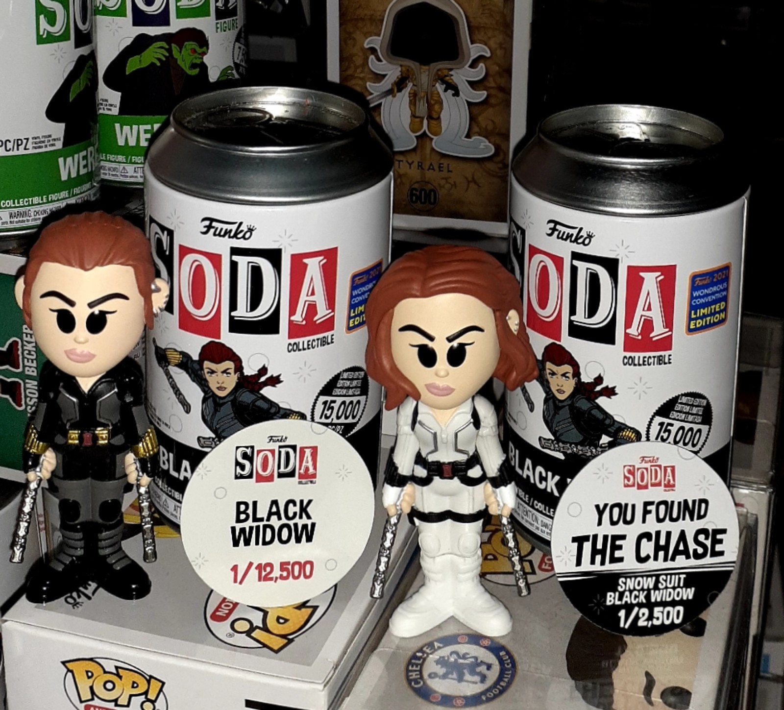 Funko Soda (2021 wondercon) Exclusive Marvel BLACK WIDOW set W/Chase Rare