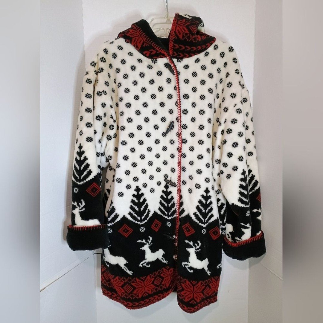 DENALI Hooded Reversible Plush Fleece Coat Women's Size Medium