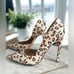 L.A.M.B. Camryn II Leopard Print platform D' Orsay Pumps Size 8