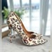 L.A.M.B. Camryn II Leopard Print platform D' Orsay Pumps Size 8