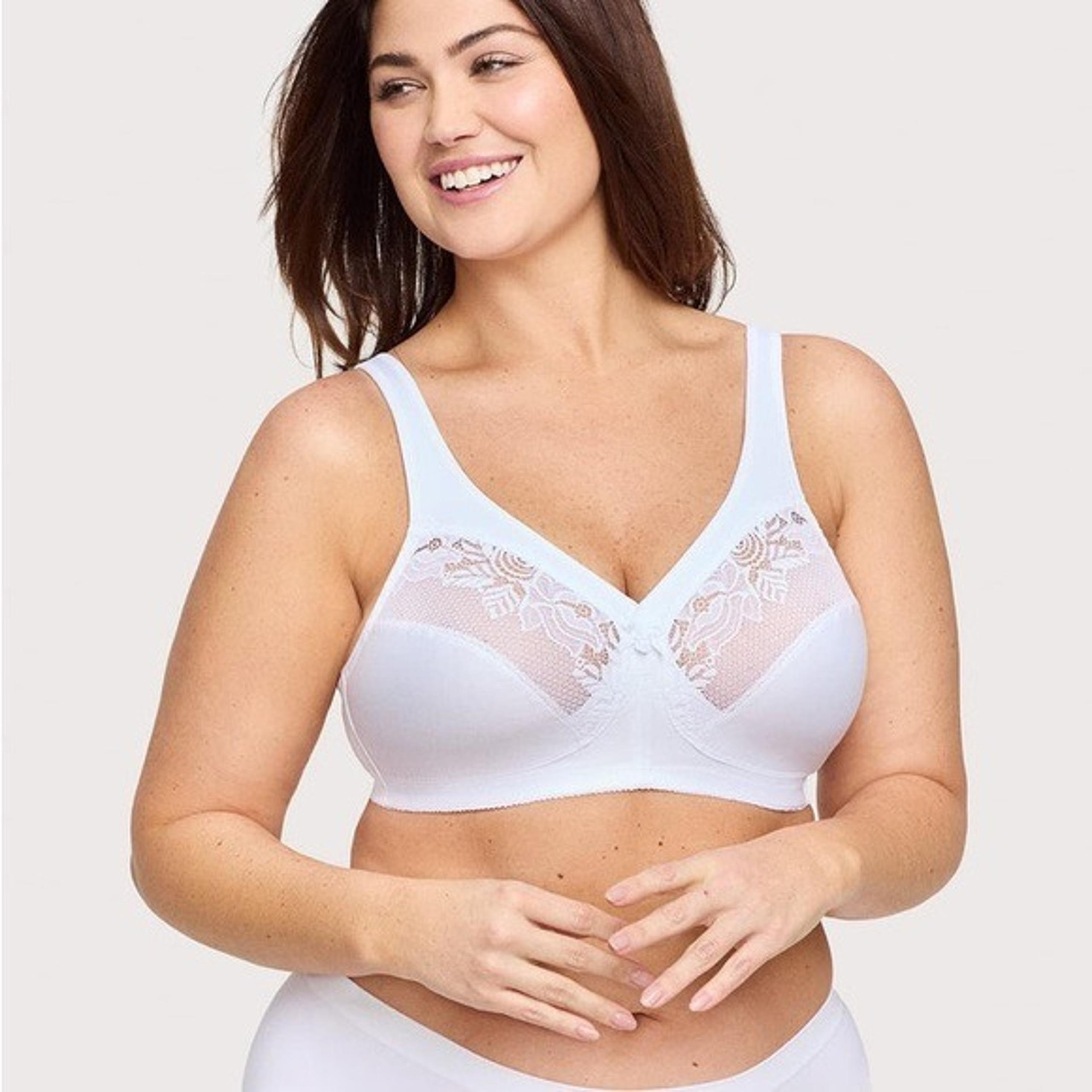Glamorise MagicLift Minimizer Bra White White Lace Women's Plus size 42DD 2X