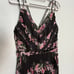 NWT Marchesa Notte Pleated Floral-Print Chiffon Dress