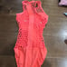 Seafolly Mesh About High Neck Nectarine Orange Swimsuit Small