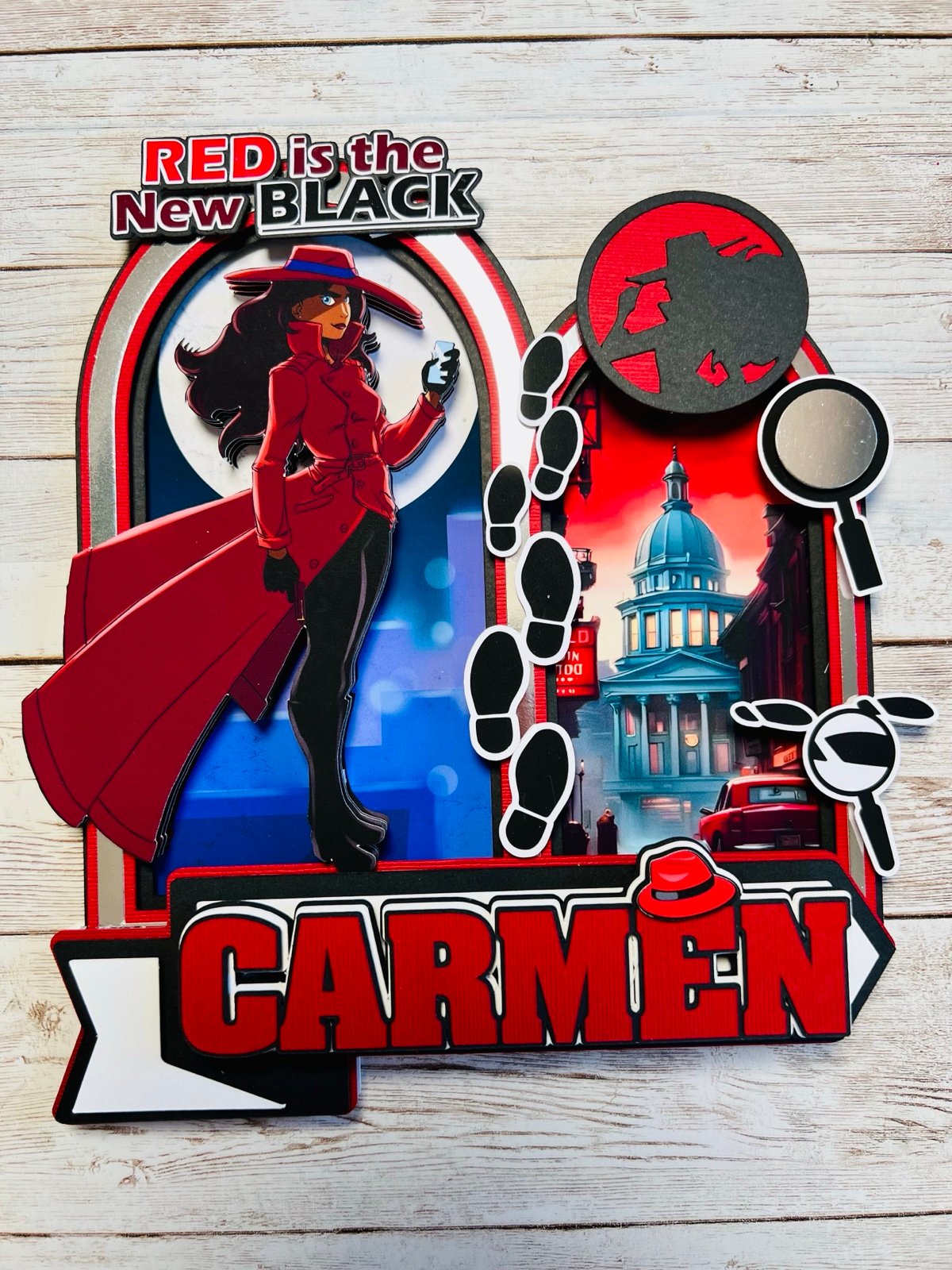 Carmen Sandiego Cake Topper