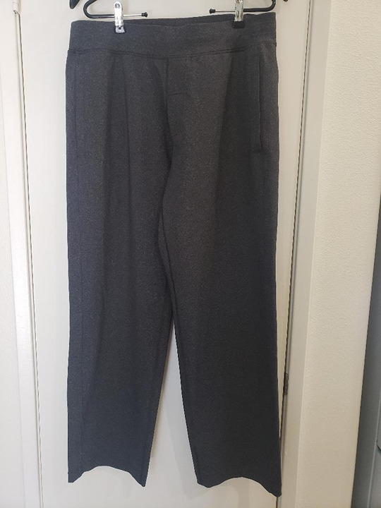 LULULEMON ATHLETI CA DARY GRAY WIDE LEG STRETCH 4 POCKETS PANTS SIZE XL