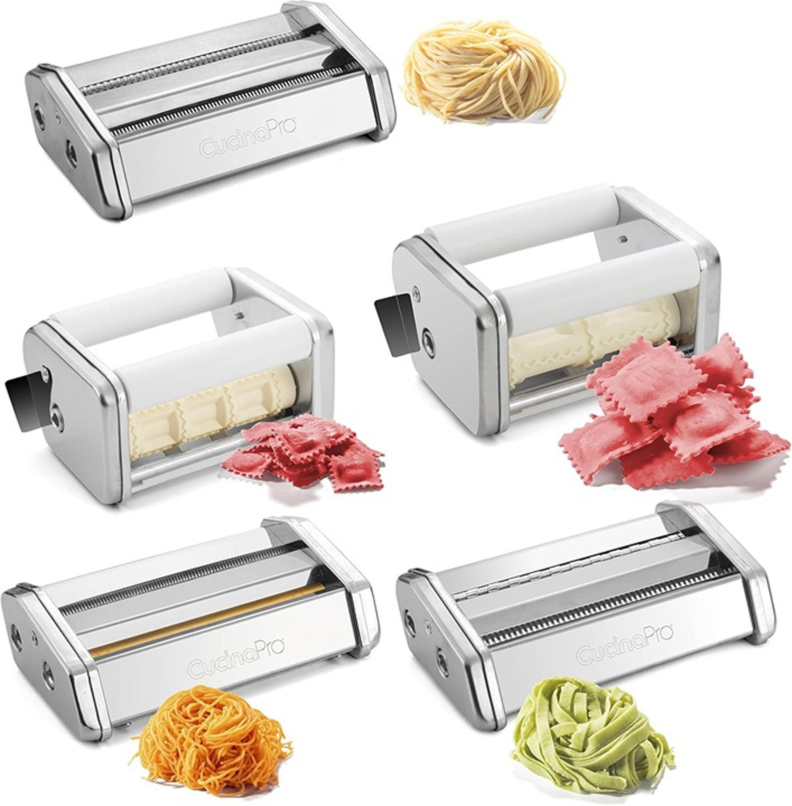 CucinaPro Pasta Maker Accessory Set- 5 Different Attachments - Compatible w Atla