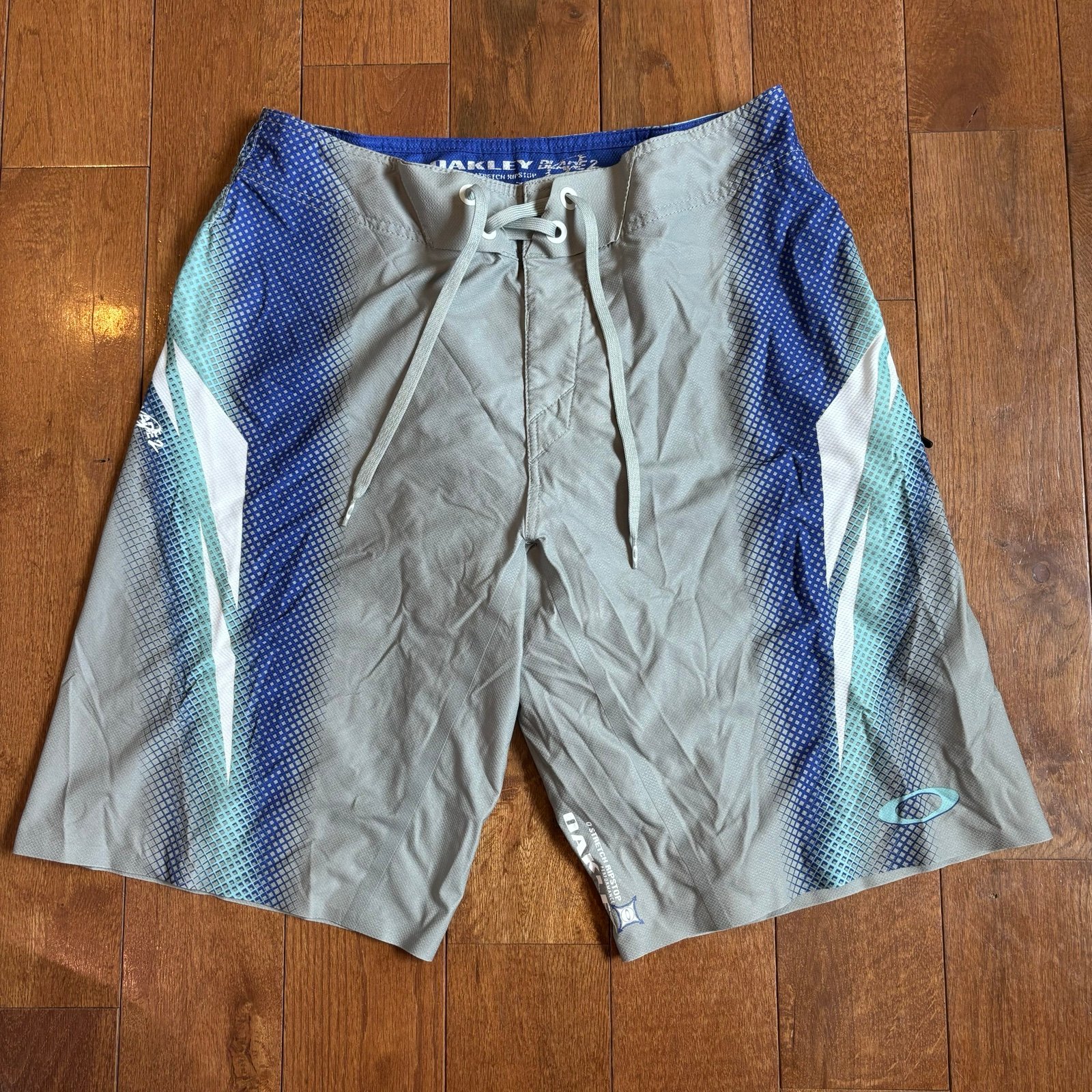 Mens Oakley Blade 2 Hydrofuse 2-in-1 Swim Trunks Shorts 11 Gray Purple sz M