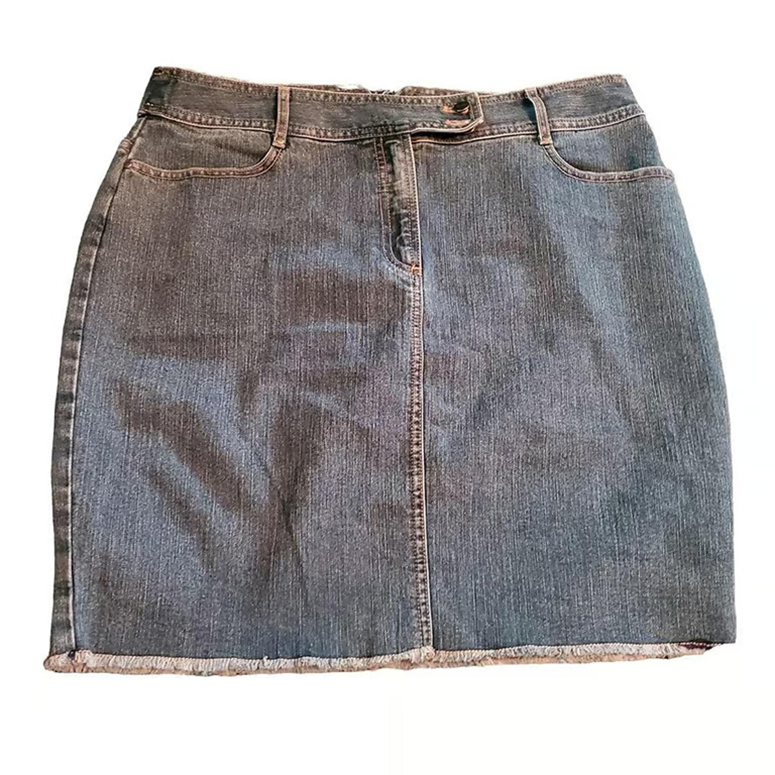 Tahari Denim Mini Skirt McBling Grunge Punk Chic Boho Twee Y2K