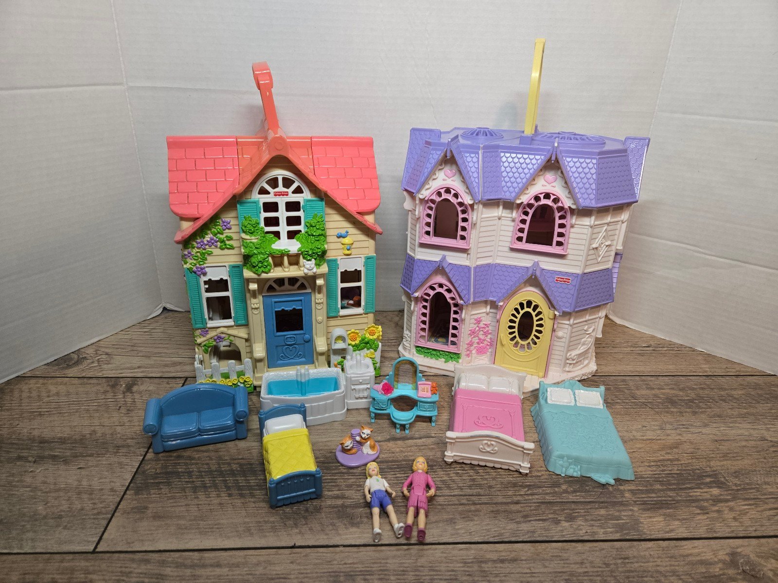 Vintage Fisher Price Sweet Streets Victorian & Country Home Bundle