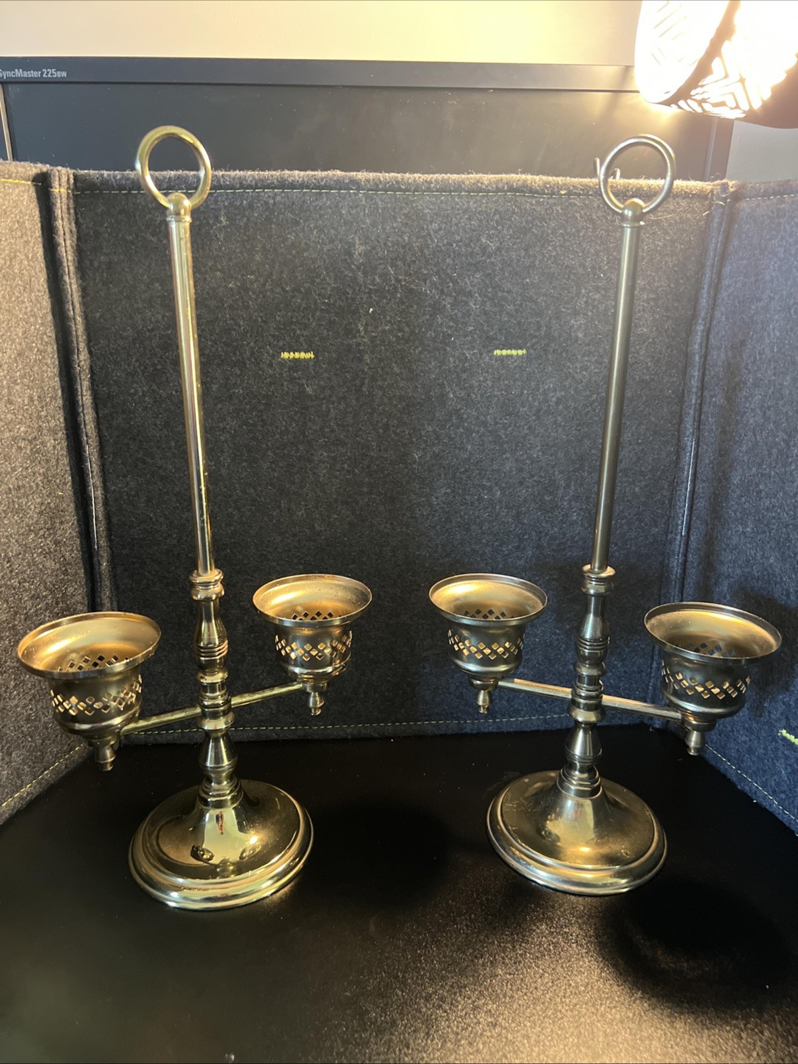 Pair Vintage Brass Princess House Double CandleStick Taper Holder 16"