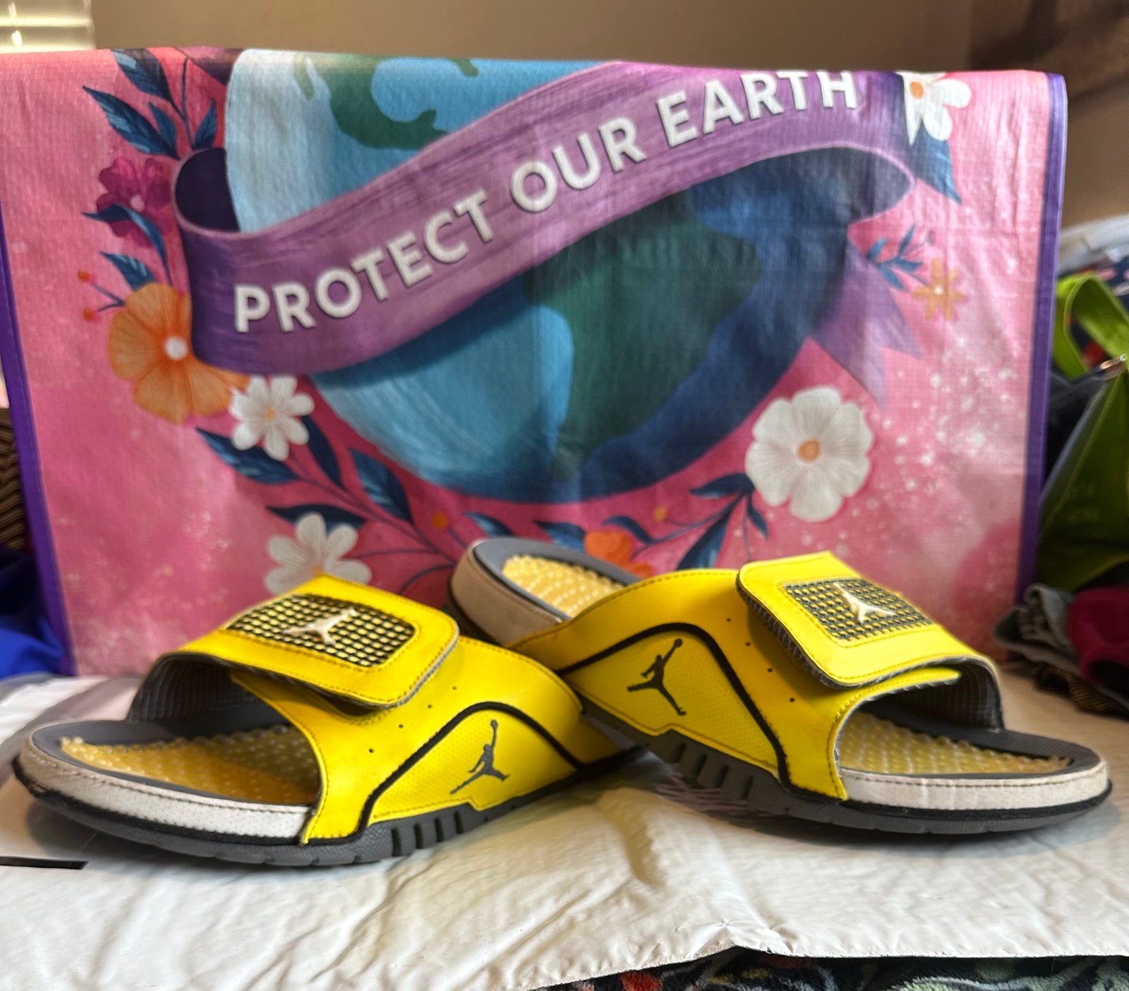 Jordan Yellow Black Sporty Sandals