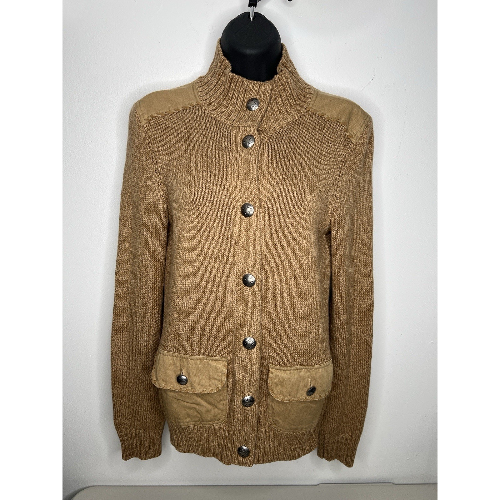 Ralph Lauren Jeans Co Brown Button Front Cardigan Size Medium