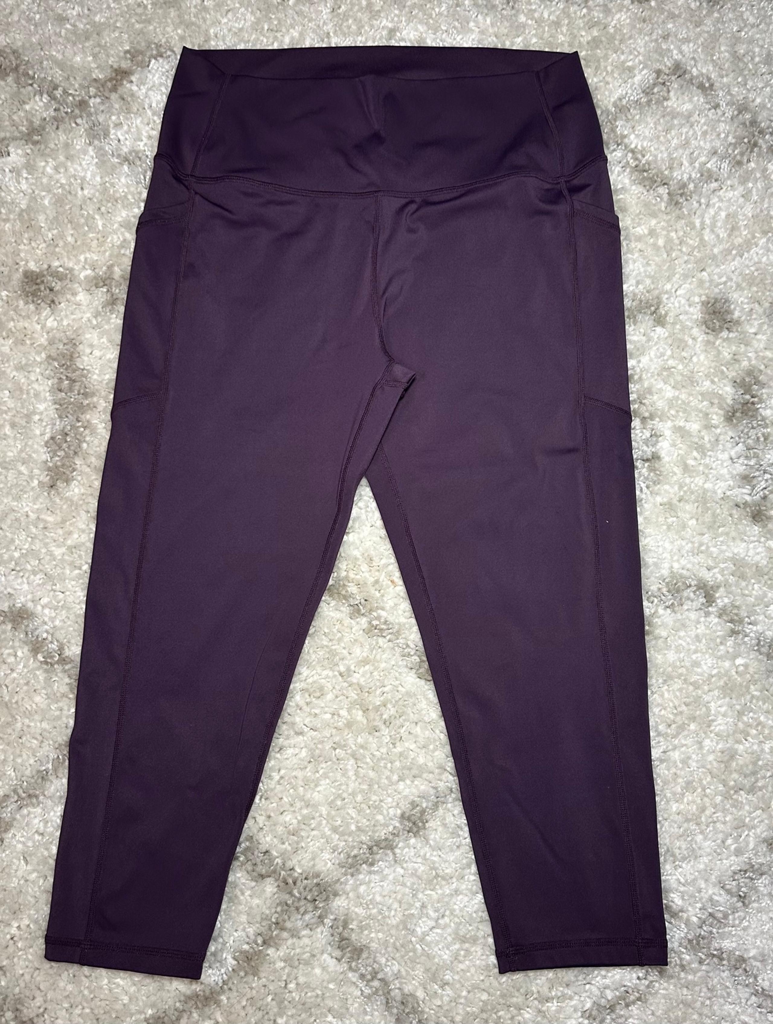 Zyia Active 14 16 Purple Light N Tight Crop Pocket Leggings Athletic Yoga Gym