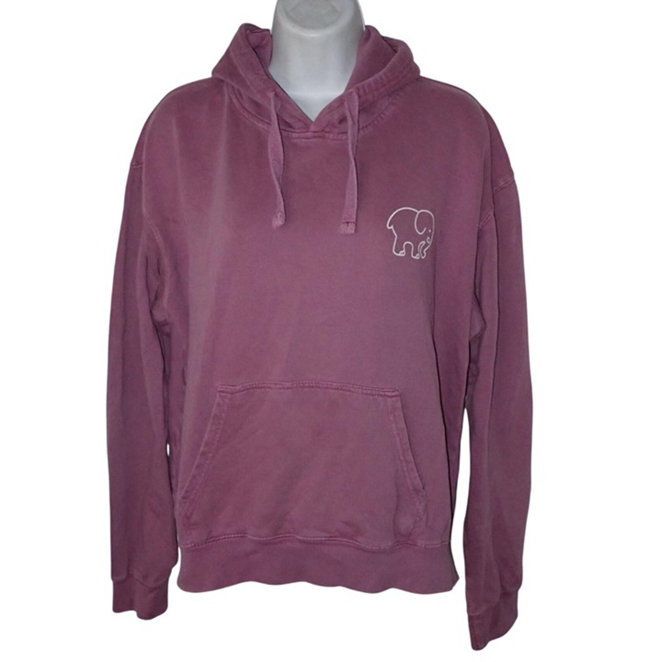 Ivory Ella Pigment Dyed Hoodie Women XS Pink Boho Casual Gorpcore Elephant