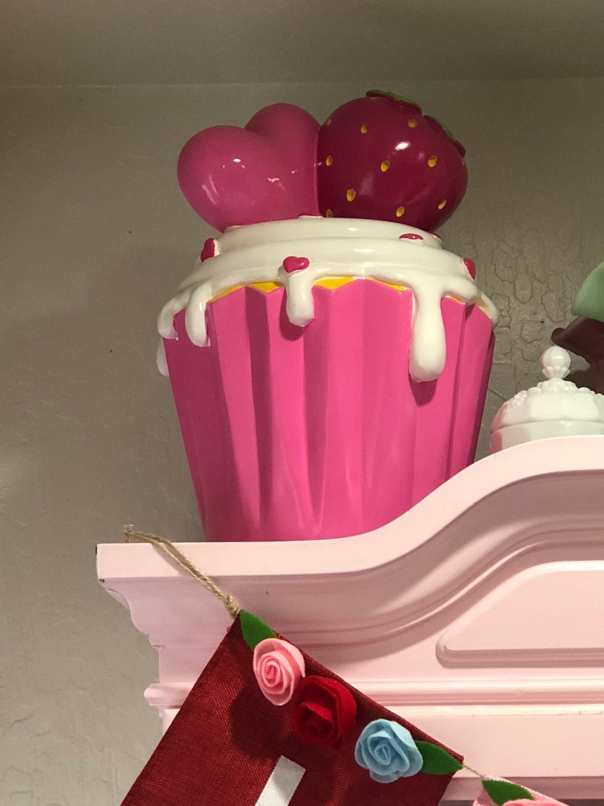 Jumbo 15 Pink Heart Cupcake Coin Bank