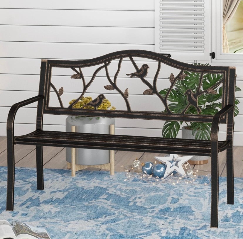 50” Bronze metal bench brand new