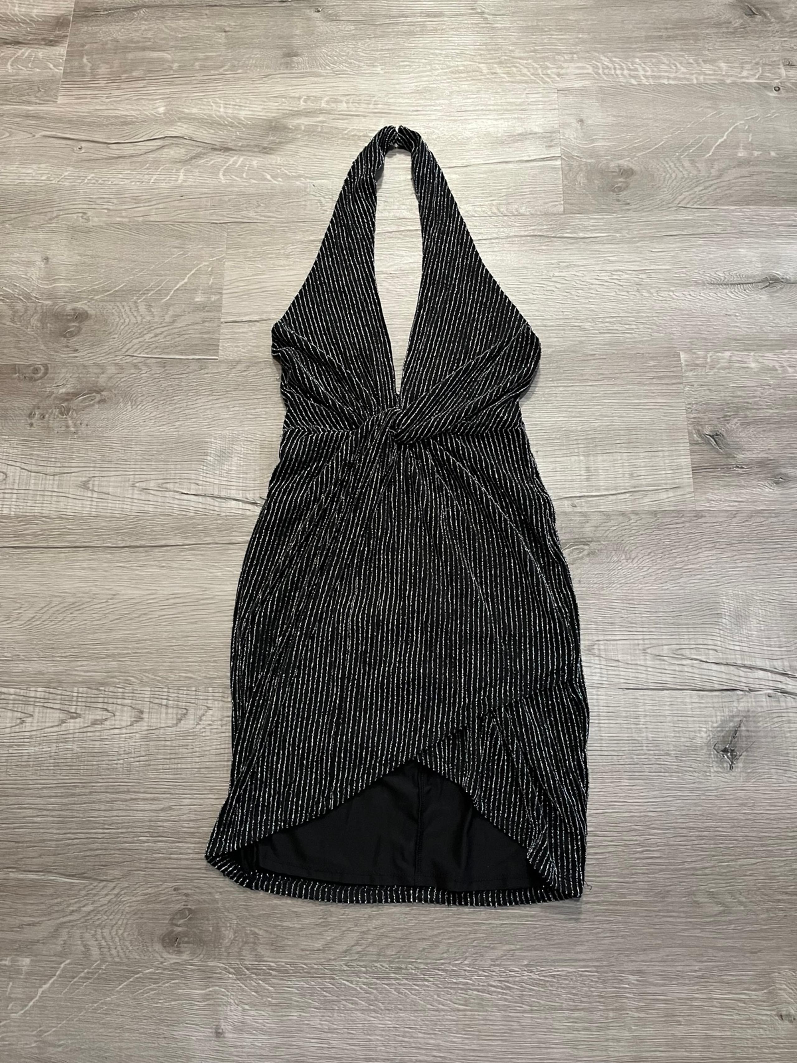 Astr The Label Phoebe Dress in Black and Silver