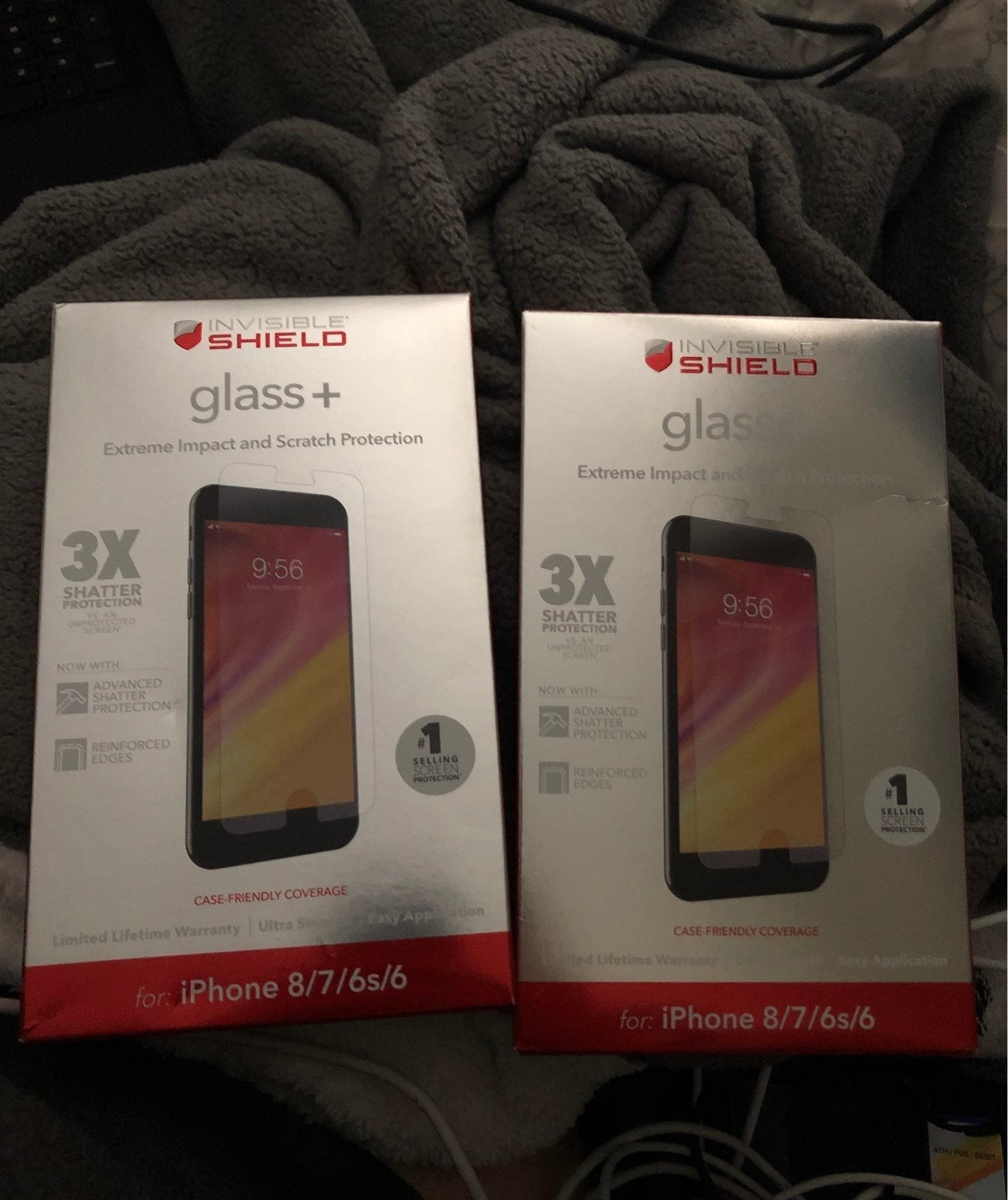 2 pack Zagg glass + Invisible shield pro