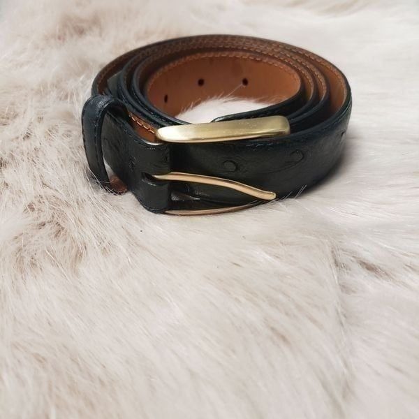 Tardini Genuine Ostrich Black Belt