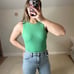 House of Harlow 1960: Green Ribbed Tank Bodysuit